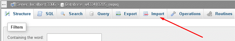 import database mysql