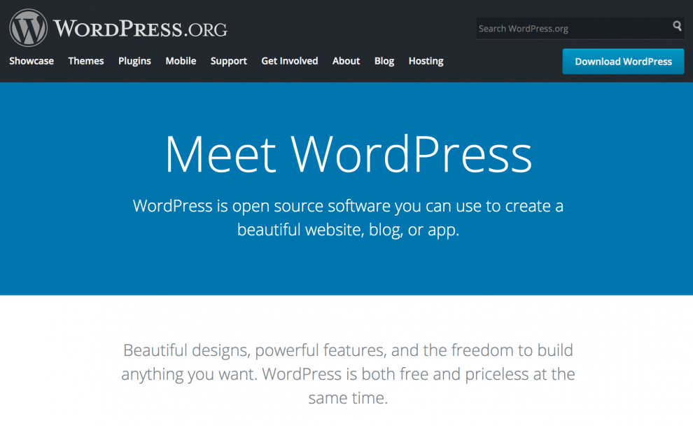 trang chu WordPress 990x608 - Cách tạo blog WordPress
