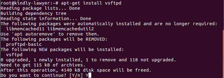 cài đặt vsftpd trên ubuntu server