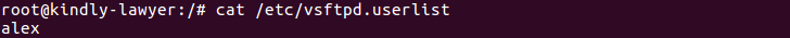 ftp user được thêm vào ubuntu vps server 