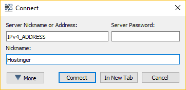 kết nối tới ts3 windows server