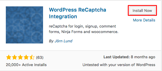 Cài đặt WordPress recaptcha